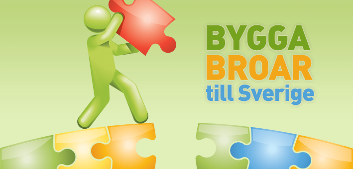 Logotype: Bygga broar till Sverige